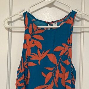Old Navy teal and coral tropical Tank Top